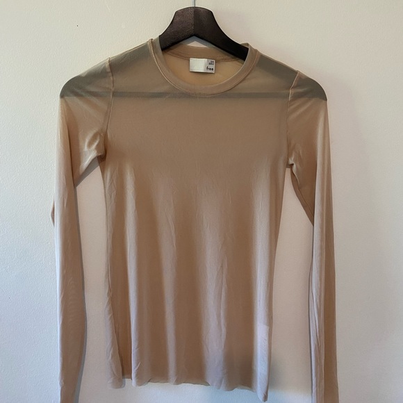 Aritizia Sheer Long Sleeve Mesh Top